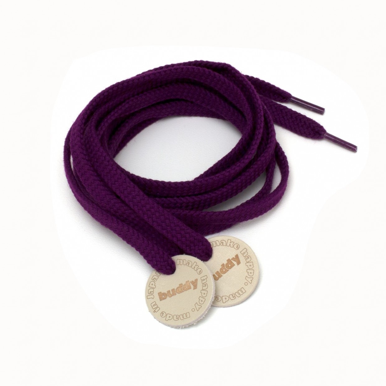 Shoelaces Purple with Leather patch 130 cm : 51"